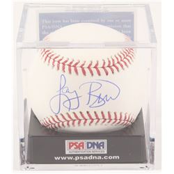 Larry Bird Signed OML Baseball with Display Case (PSA COA - Graded 10)