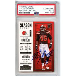 Myles Garrett Signed 2017 Panini Contenders #44 RC (PSA Encapsulated)
