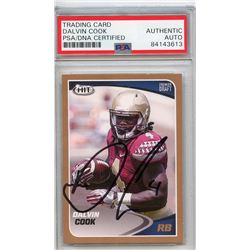 Dalvin Cook Signed 2017 SAGE HIT Premier Draft #74 (PSA Encapsulated)