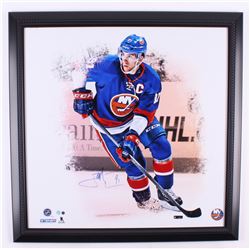 John Tavares Signed New York Islanders 27x27 Custom Framed Photo Display (Steiner COA  Frameworth CO