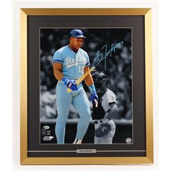 Bo Jackson Signed Kansas City Royals 22x26 Custom Framed Photo Display (Beckett COA)