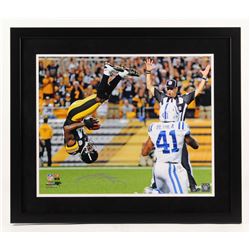 Antonio Brown Signed Pittsburgh Steelers 22x26 Custom Framed Photo Display (Steiner COA)