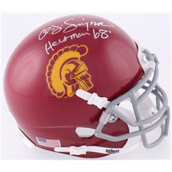 OJ Simpson Signed USC Trojans Mini-Helmet Inscribed "Heisman 68'" (JSA COA)