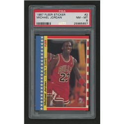 1987-88 Fleer Stickers #2 Michael Jordan (PSA 8)