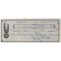 1957 Ty Cobb Signed Personal Check (PSA LOA)