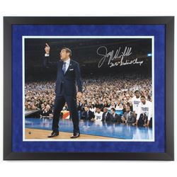 Jay Wright Signed Villanova Wildcats 22x26 Custom Framed Photo DIsplay Inscribed "2016 National Cham