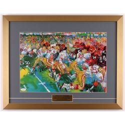 Joe Montana Signed "LeRoy Neiman" 18x23 Custom Framed Print Display (JSA COA)
