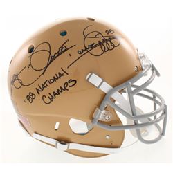 Raghib "Rocket" Ismail Signed Notre Dame Fighting Irish Full-Size Authentic On-Field Helmet Inscribe