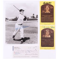 Lot of (4) Dodgers Legends Signed Items with (2) Pee Wee Reese  Don Drysdale Signed Hall of Fame Pos
