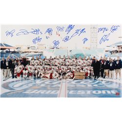 New York Rangers "2012 Winter Classic" 18x30 Photo Signed by (14) with Ryan Callahan, Brad Richards,
