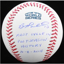 Brock Holt Signed Official 2018 World Series Baseball Inscribed "First Cycle In Postseason History" 