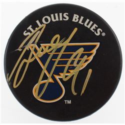 Vladimir Tarasenko Signed St. Louis Blues Logo Hockey Puck (JSA COA)