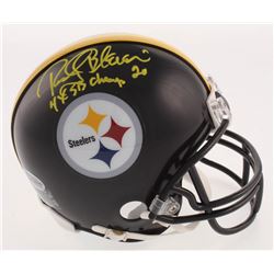 Rocky Bleier Signed Pittsburgh Steelers Mini Helmet Inscribed "4x SB Champs" (Beckett COA)
