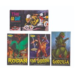 Playing Mantis/Polar Lights GODZILLA/RODAN/KING GHIDORAH/THE GO CART Boxed Aurora Model Kit Lot