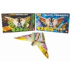 Boxed Bandai MOTHRA/RAINBOW MOTHRA Boxed and Tagged Vinyl Figure Lot of 3