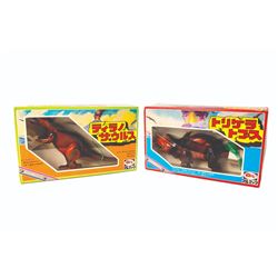 Bullmark Battery Operated/Remote Contol Walking TYRANNOSAURUS REX/TRICERITOPS Boxed Figures Lot