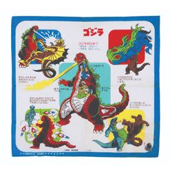 1970s GODZILLA "Kaiju Cutaway" Handkerchief