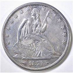 1874 ARROWS SEATED LIBERTY HALF DOLLAR AU/BU