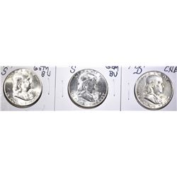 1951-D CH BU & 2-51-S GEM BU FRANKLIN HALF DOLLARS