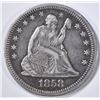 Image 1 : 1858 SEATED LIBERTY QUARTER  XF/AU