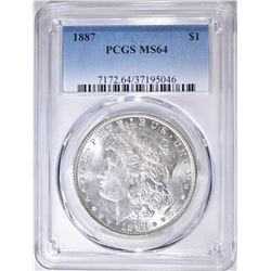 1887 MORGAN DOLLAR  PCGS MS-64