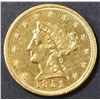 Image 1 : 1851 $2.5 GOLD LIBERTY  BU