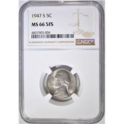 1947-S JEFFERSON NICKEL NGC MS-66 5FS