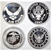 Image 1 : ARMY,NAVY, AIR FORCE & MARINES 1oz SILVER ROUNDS