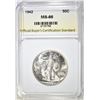 Image 1 : 1942 WALKING LIBERTY HALF, OBCS SUPERB GEM BU