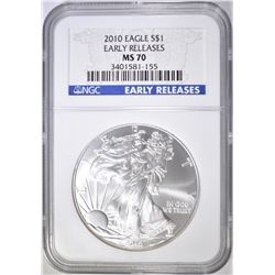 2010 AMERICAN SILVER EAGLE NGC MS-70