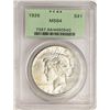 Image 1 : 1926 $1 Peace Silver Dollar Coin PCGS MS64 Old Green Holder