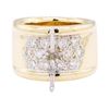 Image 2 : 14KT Yellow Gold 0.60 ctw Diamond Semi Mount Ring