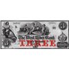 Image 1 : 1800's $3 The West River Bank Jamaica, VT Obsolete Bank Note