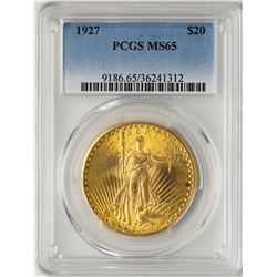 1927 $20 St. Gaudens Double Eagle Gold Coin PCGS MS65