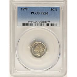 1879 Proof Three Cent Nickel Coin PCGS PR66