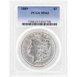 1889 $1 Morgan Silver Dollar Coin PCGS MS63