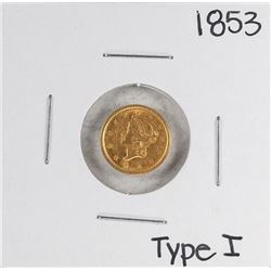 1853 $1 Liberty Head Gold Dollar Coin