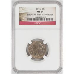 1916 Buffalo Nickel Coin NGC MS64