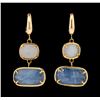 Image 1 : 14KT Rose Gold Ladies Gemstone Dangle Earrings