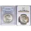 Image 1 : Lot of 1923 & 1924 $1 Peace Silver Dollar Coins PCGS/NGC MS64