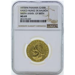 1975FM Panama 100 Balboas Proof Gold Coin NGC PF69 Ultra Cameo