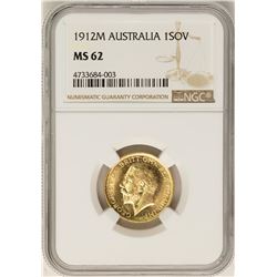 1912-M Australia Sovereign Gold Coin NGC MS62