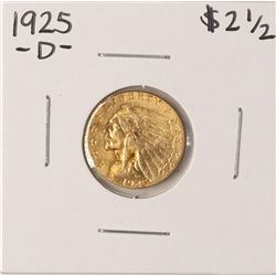 1925-D $2 1/2 Indian Head Quarter Eagle Gold Coin