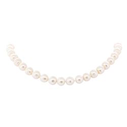 Pearl Necklace with 14KT Yellow Gold Corrugated Ball Clasp