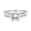 Image 2 : Platinum 0.25 ctw Diamond Princess Semi-mount Ring