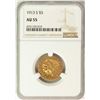 Image 1 : 1913-S $5 Indian Head Half Eagle Gold Coin NGC AU55