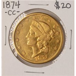 1874-CC $20 Liberty Head Double Eagle Gold Coin