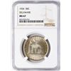 Image 1 : 1936 Delaware Commemorative Half Dollar Coin NGC MS67