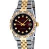 Image 2 : Rolex Mens Two Tone 14K Red Vignette Pyramid Diamond 36MM Datejust Wristwatch