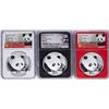 Image 1 : Lot of (3) 2018 China Panda Silver Coins NGC MS70 Early Releases